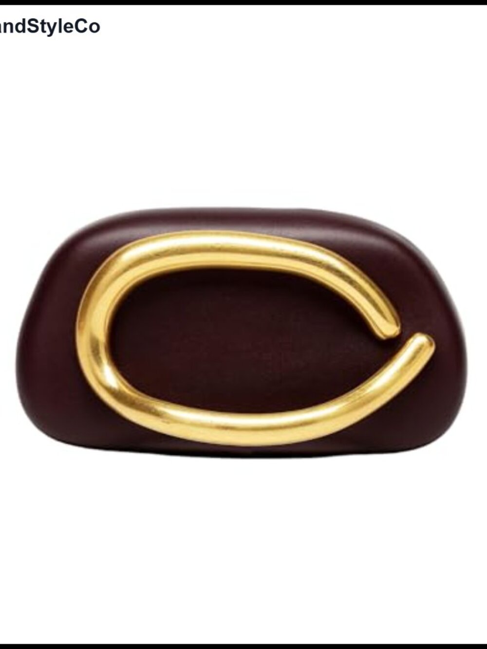 Evening Acrylic Clutch Crossbody Purse for Women PU Leather Gold Oval Accent
